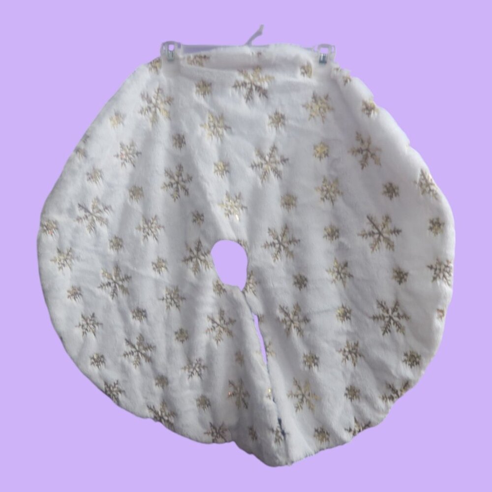Amazon Plush Christmas Tree Skirt,30" 36" 48" Luxury Thick White Faux Fur Tree